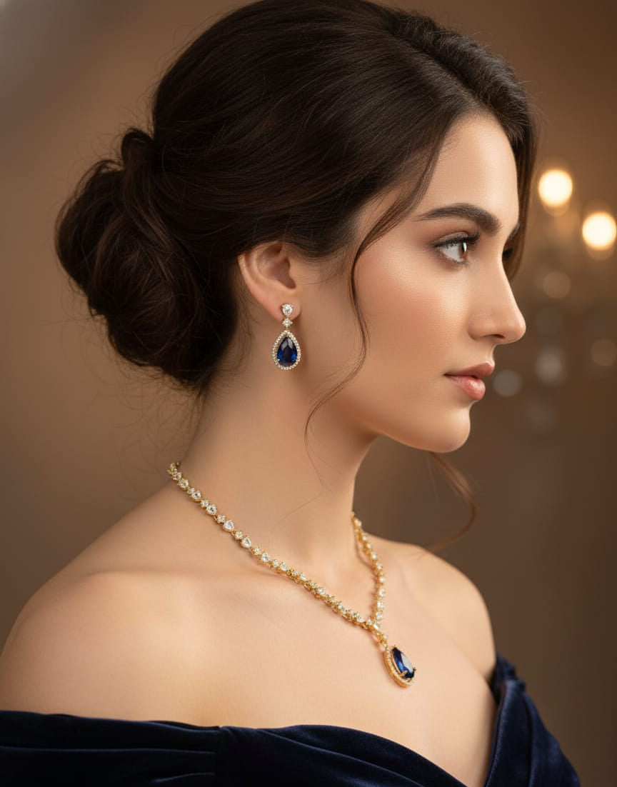 Red Necklace Earrings Combo