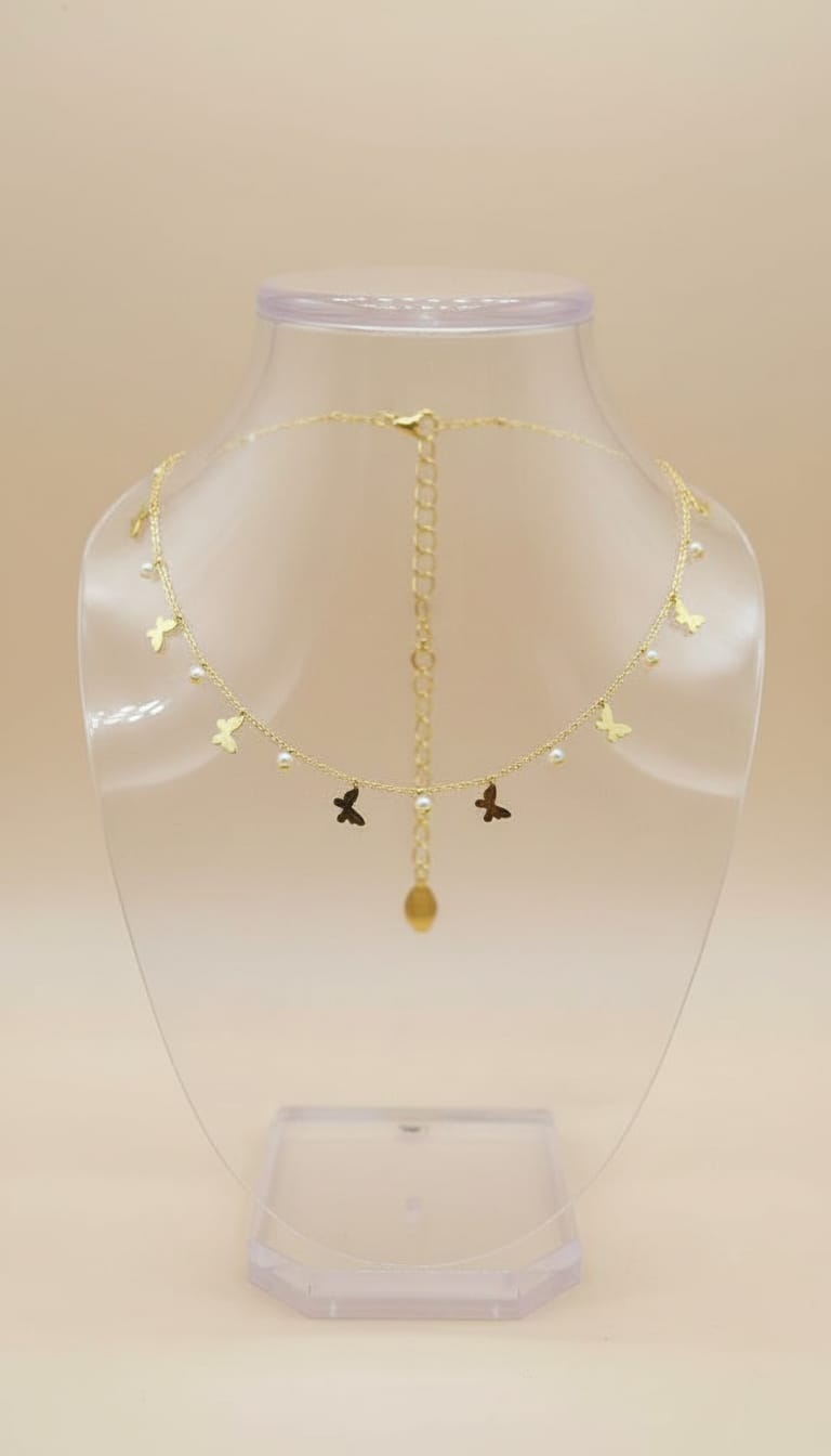 Gold Butterfly Charm Necklace