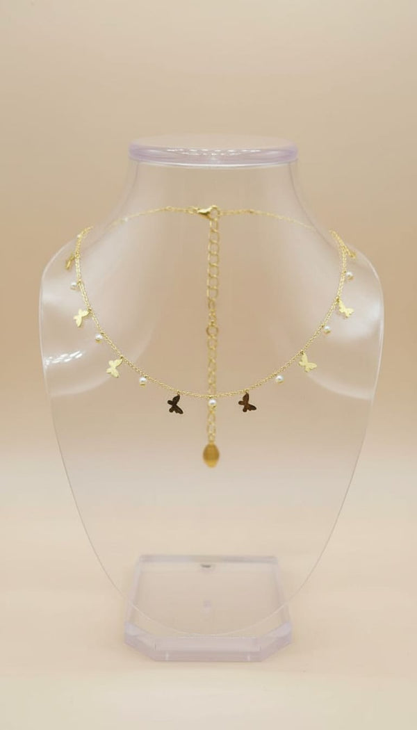 Gold Butterfly Charm Necklace