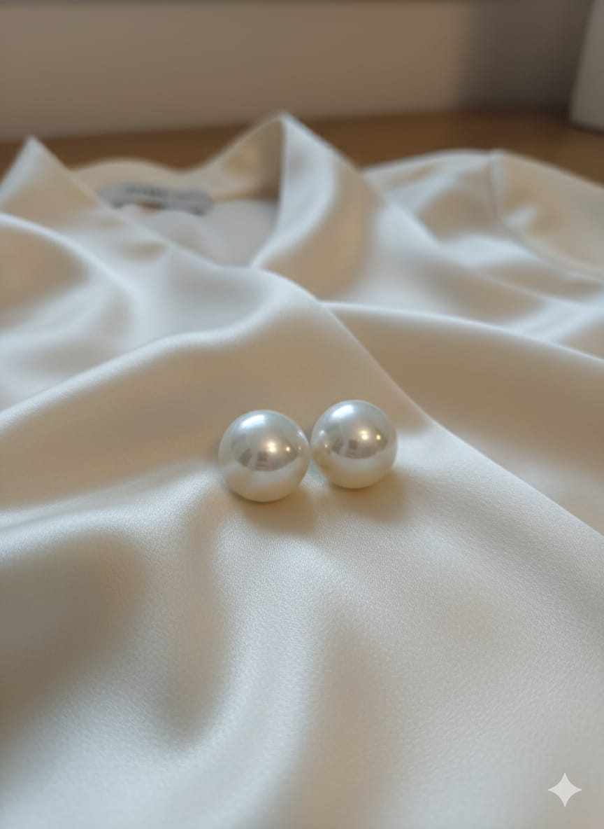 White Pearl Stud Earrings