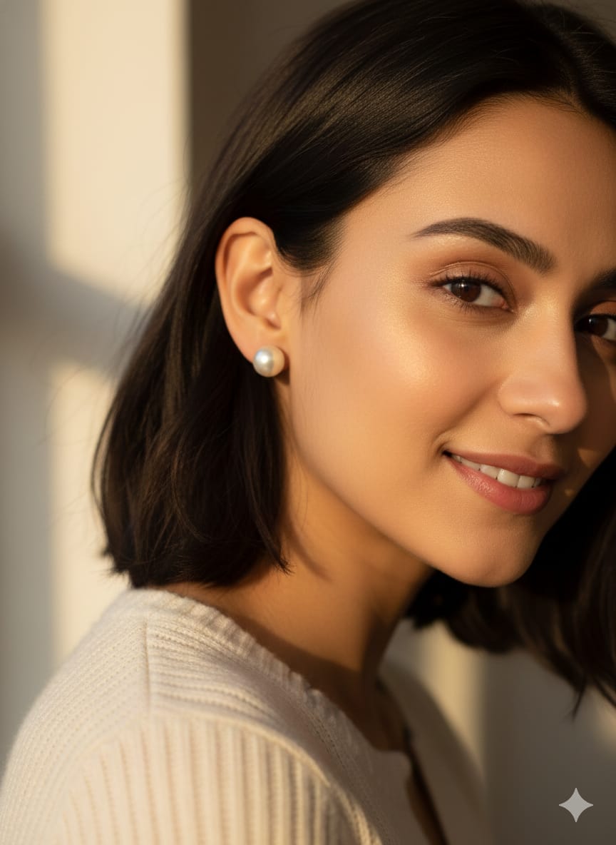 Elegant 3-pair Pearl Stud Earrings