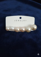 Elegant 3-pair Pearl Stud Earrings